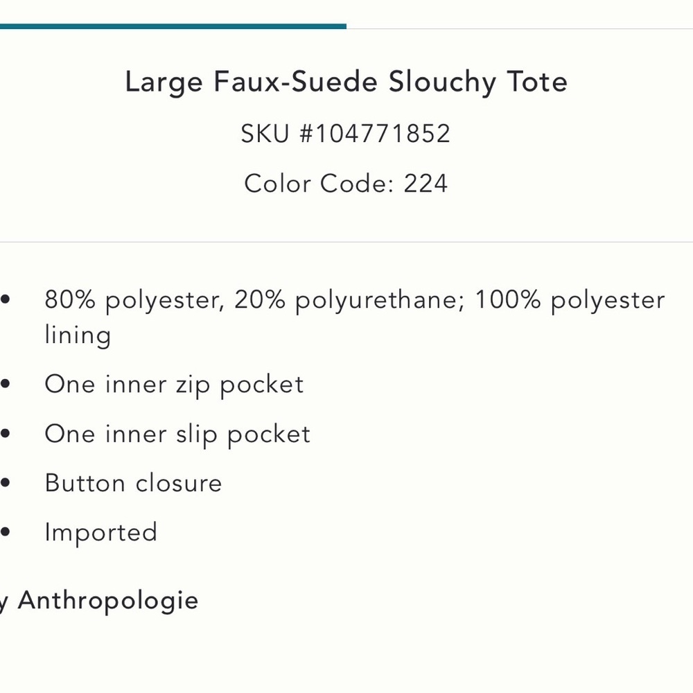 NWT new Anthropologie large faux suede slouchy bag purse tan Hobo Bag - Picture 4 of 17